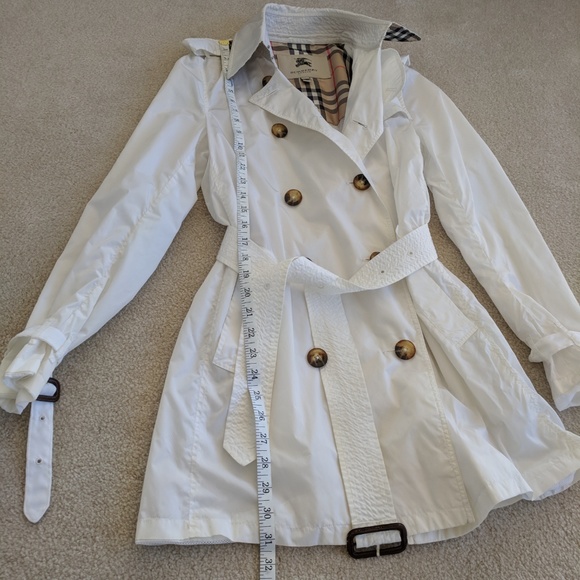 RARE! White BURBERRY LONDON TRENCH COAT / JACKET - Picture 7 of 8